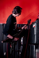 Guitarist Keith Stacy flying the V guitar.